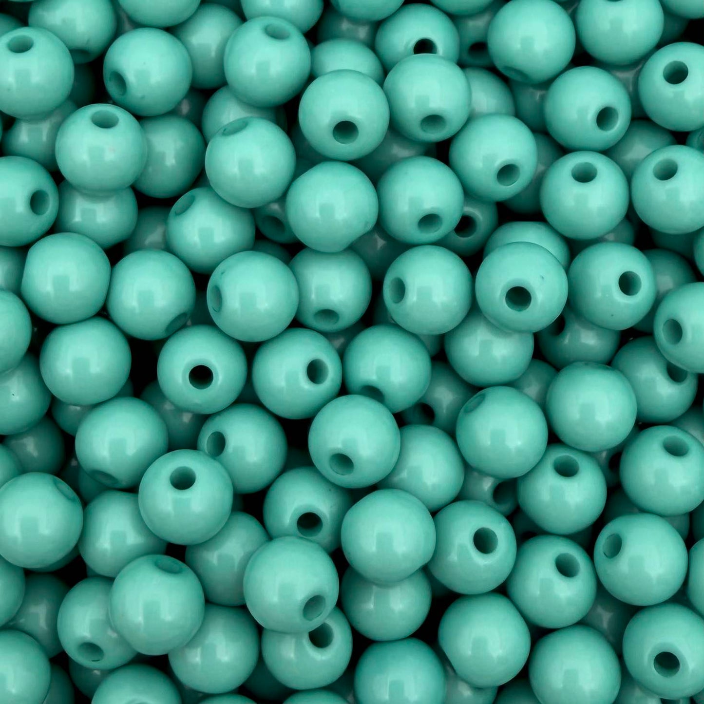 50 stuks acryl kralen shiny groenblauw - 6mm