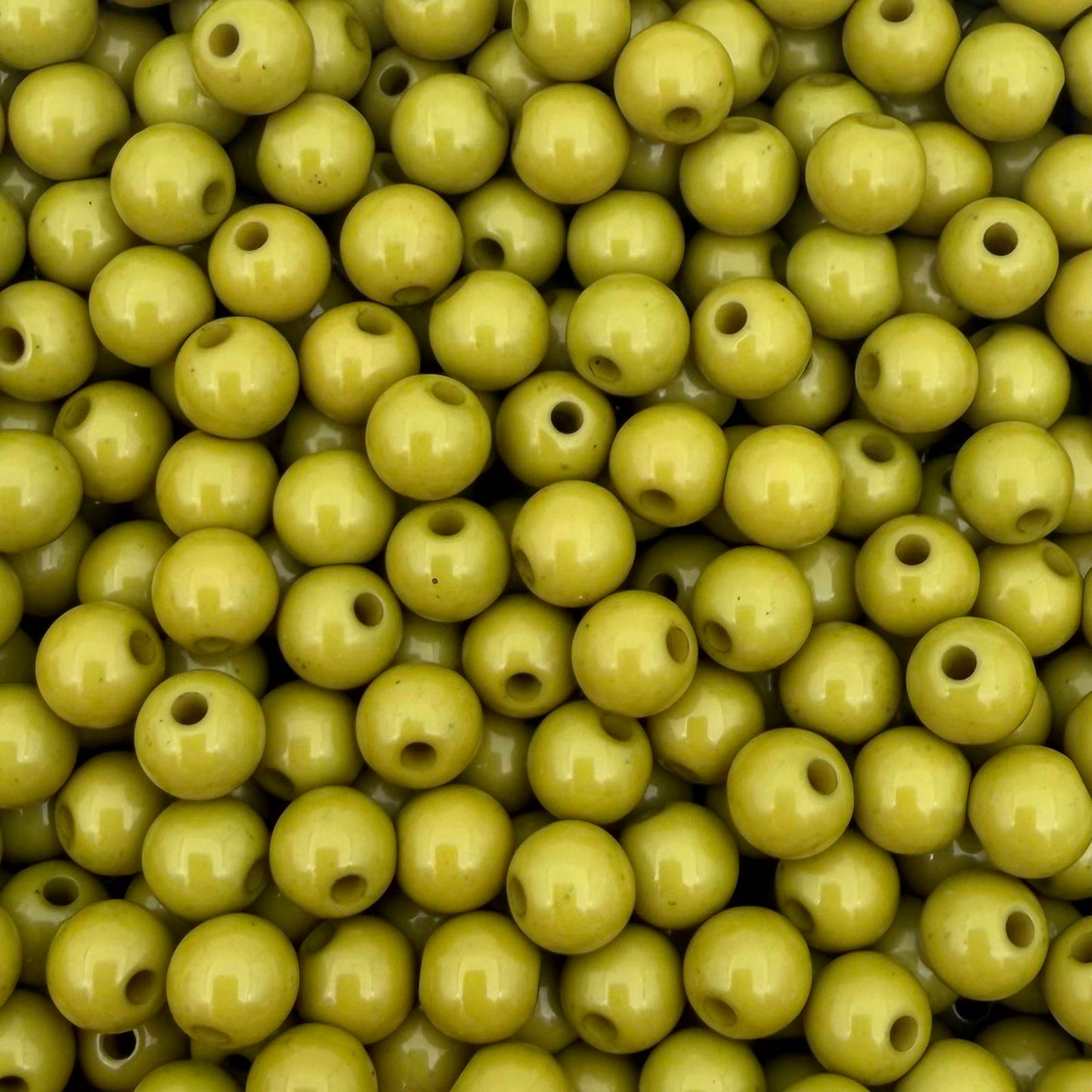 50 stuks acryl kralen shiny legergroen - 6mm