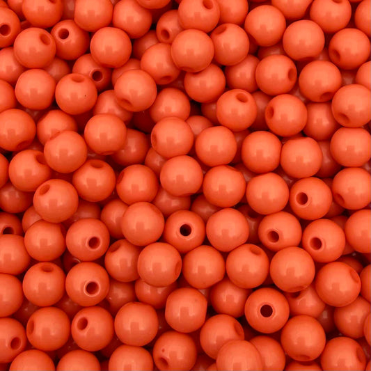 50 stuks acryl kralen shiny oranje - 6mm