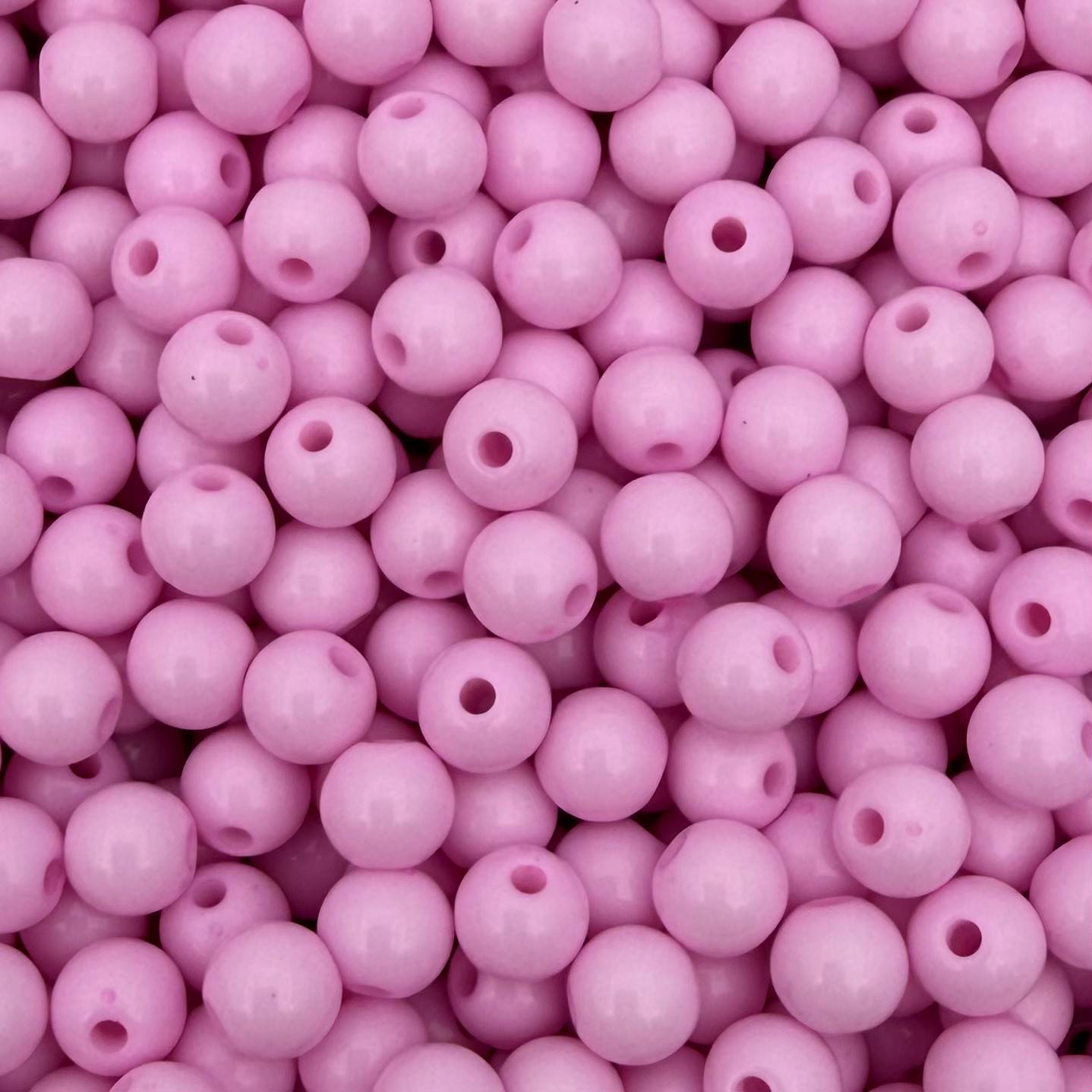 50 stuks acryl kralen shiny roze - 6mm