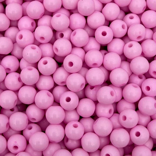 50 stuks acryl kralen shiny roze - 6mm