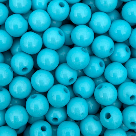 50 stuks acryl kralen shiny blauw - 8mm