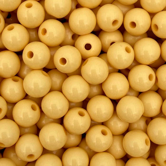 50 stuks acryl kralen shiny botergeel - 8mm