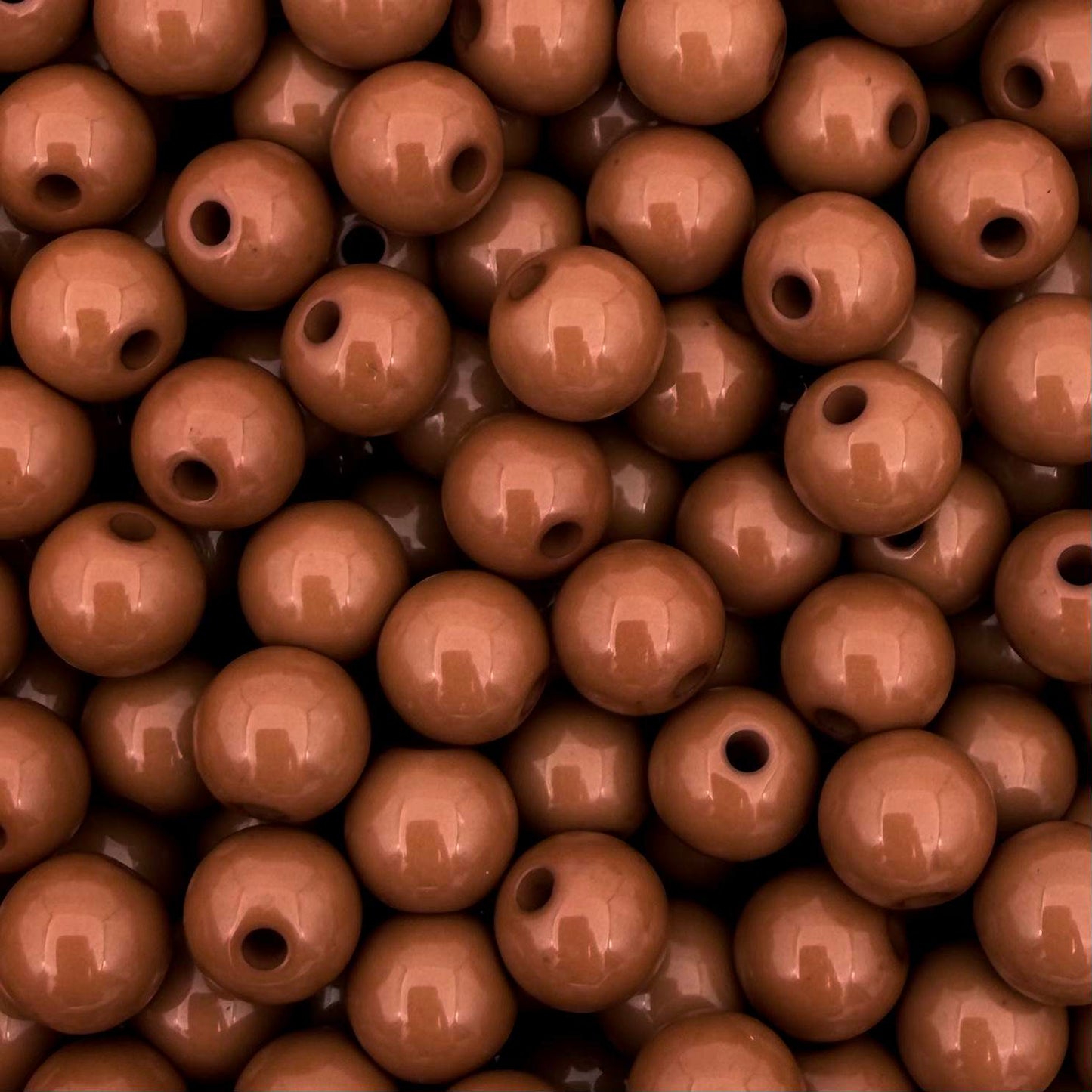 50 stuks acryl kralen shiny bruin - 8mm