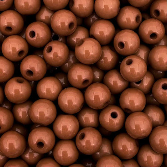 50 stuks acryl kralen shiny bruin - 8mm