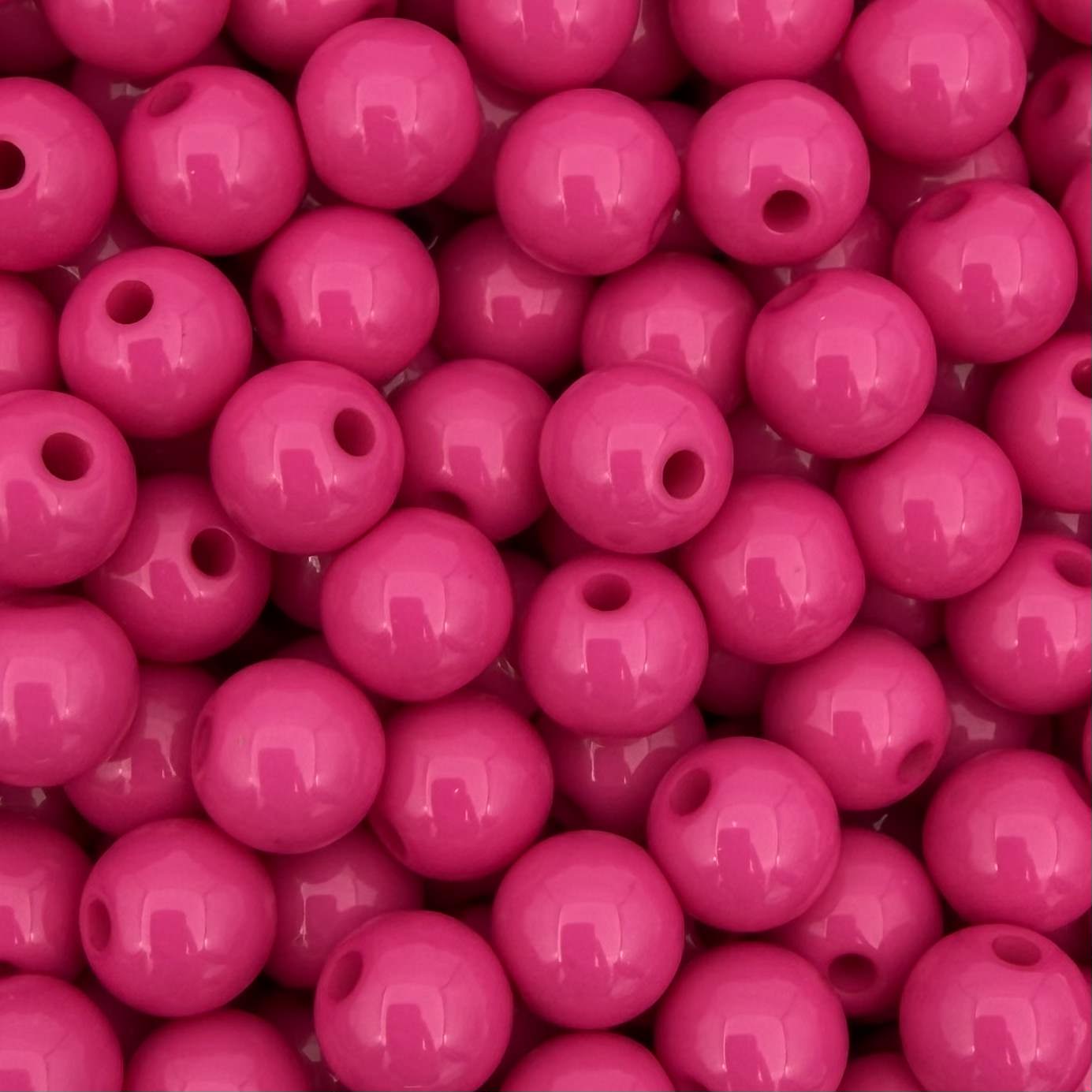 50 stuks acryl kralen shiny fuchsia roze - 8mm