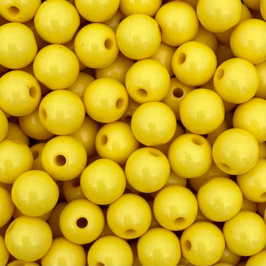 50 stuks acryl kralen shiny geel - 8mm