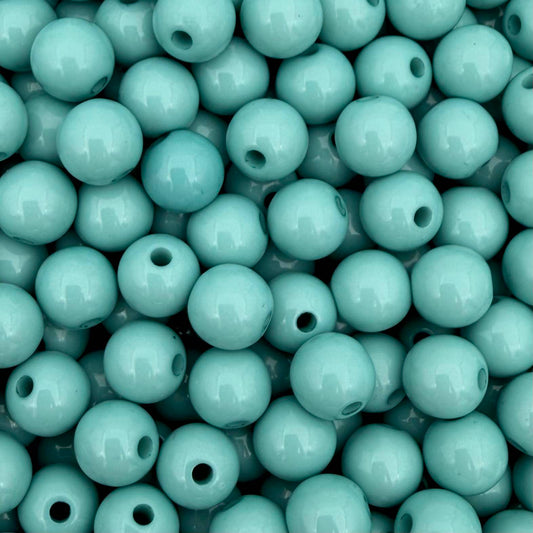 50 stuks acryl kralen shiny groenblauw - 8mm