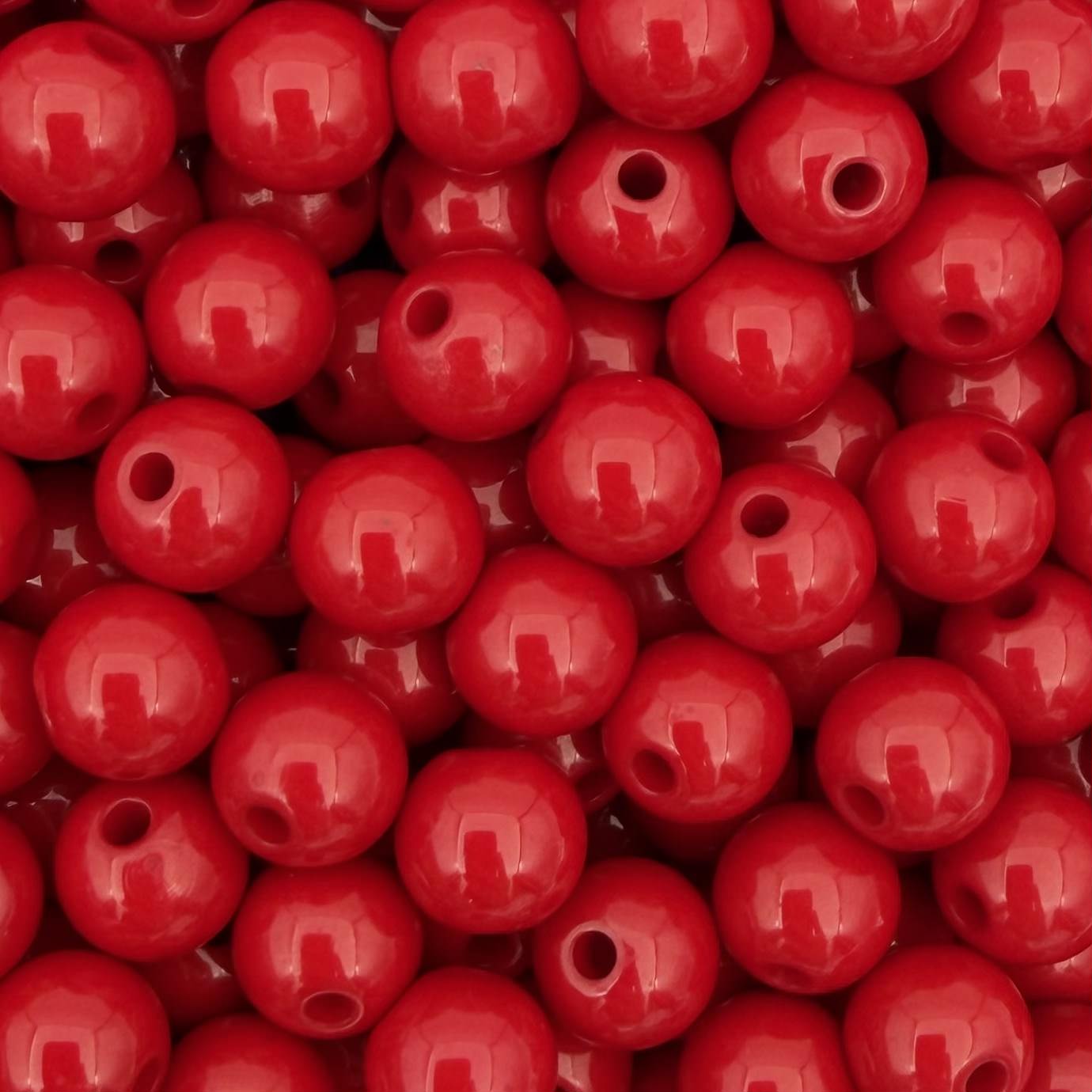 50 stuks acryl kralen shiny rood - 8mm