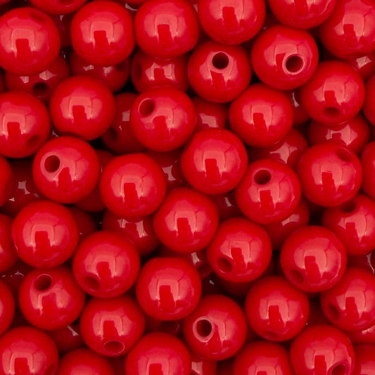 50 stuks acryl kralen shiny rood - 8mm