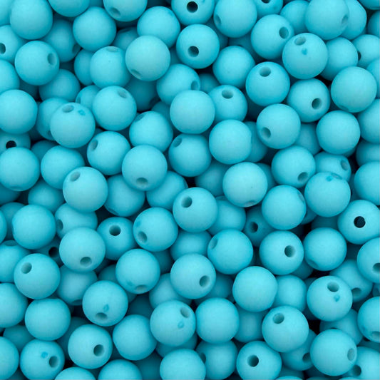 50 stuks acryl kralen mat blauw - 6mm