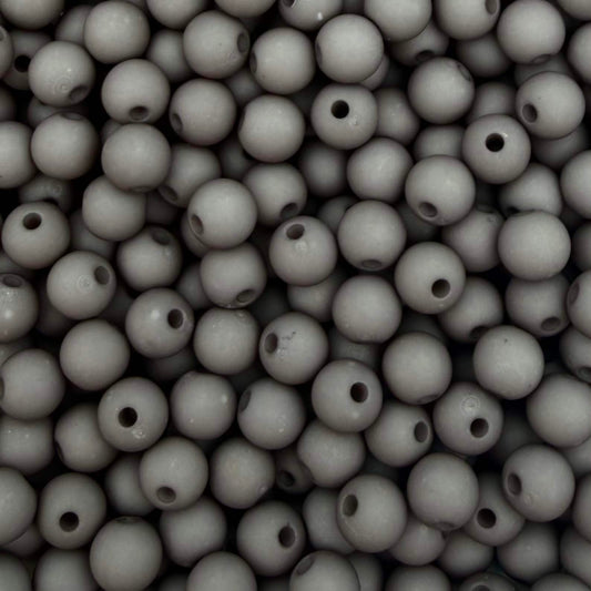 50 stuks acryl kralen mat grijs - 6mm