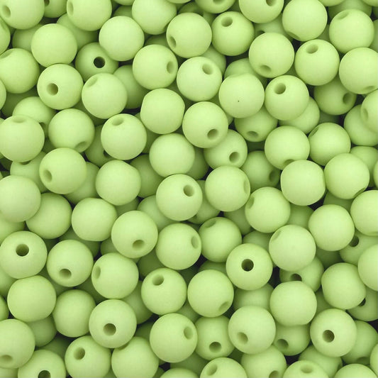 50 stuks acryl kralen mat groen - 6mm