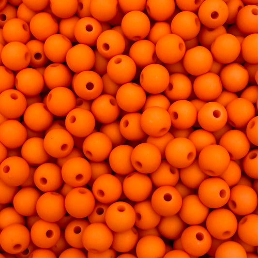 50 stuks acryl kralen mat oranje - 6mm