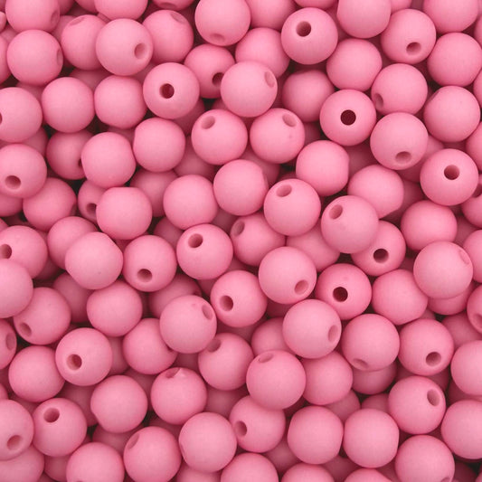 50 stuks acryl kralen mat roze - 6mm