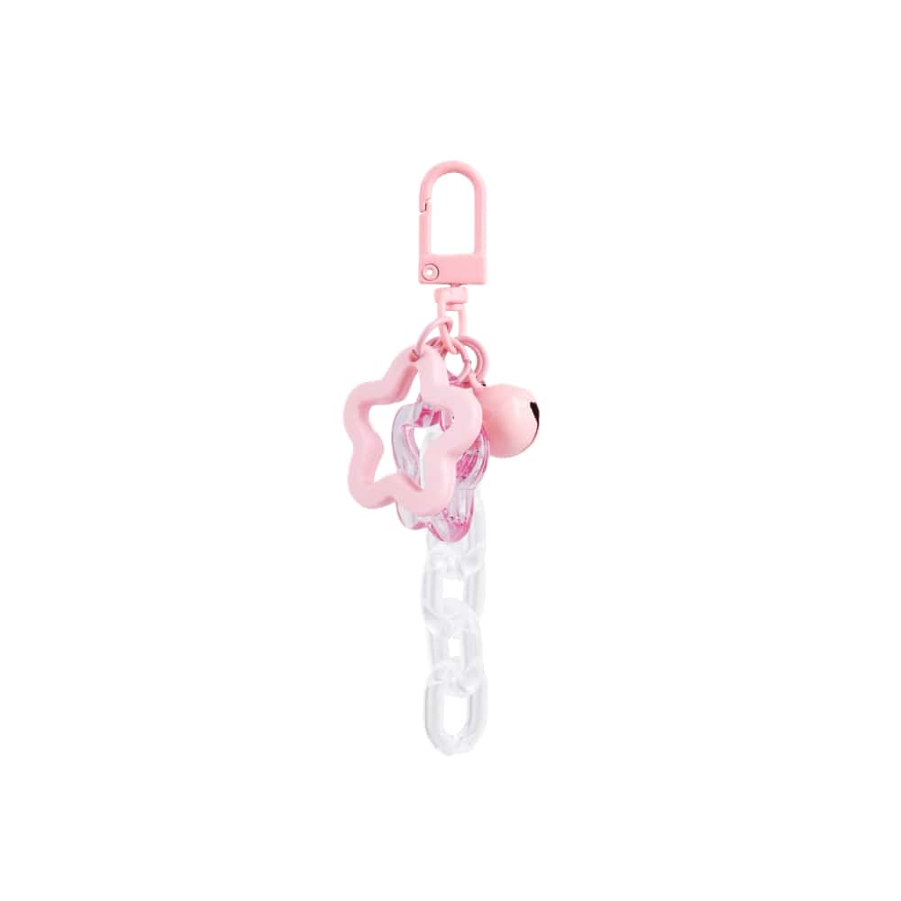 (per stuk) Bag charm starstruck roze - 11x3cm