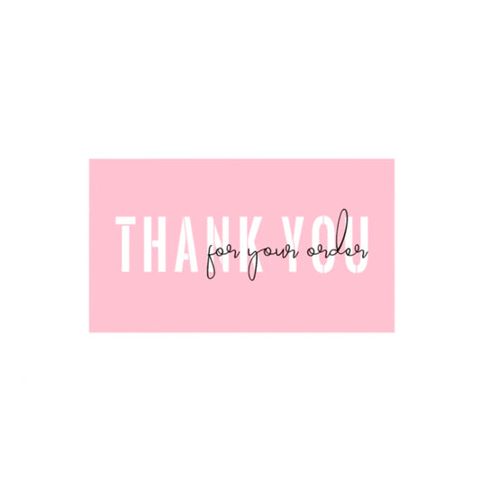 10 stuks Bedanktkaartjes met tekst "Thank you" roze - 90x55 mm