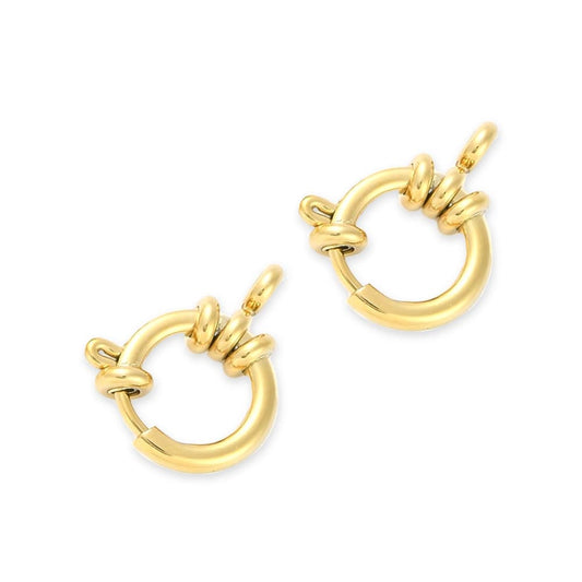 (per stuk) Roestvrij stalen (RVS) boeislot goud - 18x14,5mm