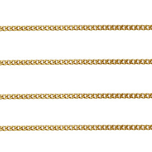 (per 20cm) Roestvrij stalen (RVS) Jasseron goud met gourmet schakel - 1mm