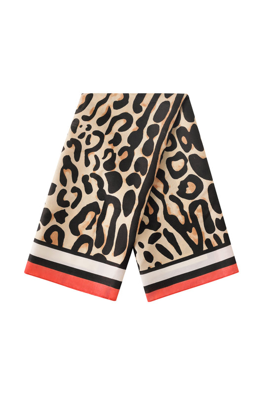 (per stuk) Bandana sjaal classy leopard - 70x70cm