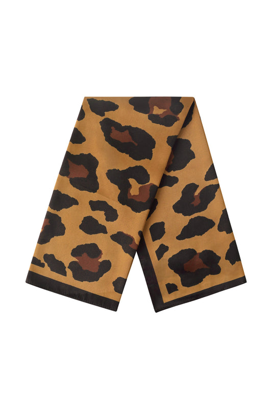 (per stuk) Bandana sjaal leopard bruin - 70x70cm