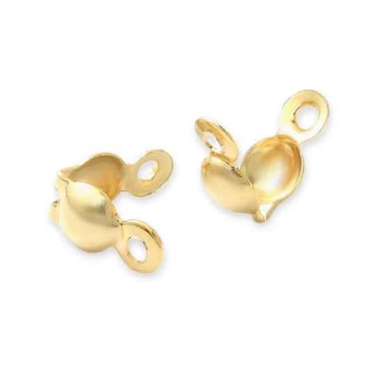 5 stuks Roestvrij stalen (RVS) kalotjes goud - 8x4mm