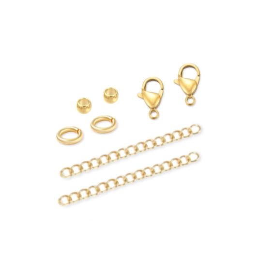 Onderdelenset goud (RVS) voor 10 sieraden - Sieraden maken