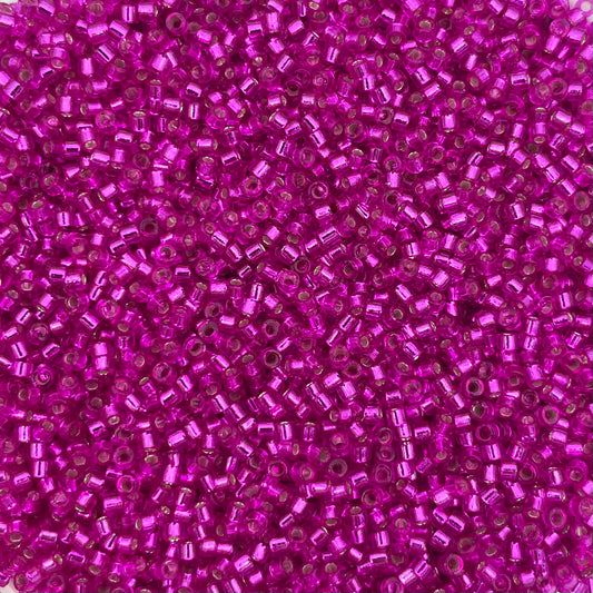 3gram Miyuki delica 11/0 Silverlined dyed fuchsia - 1340
