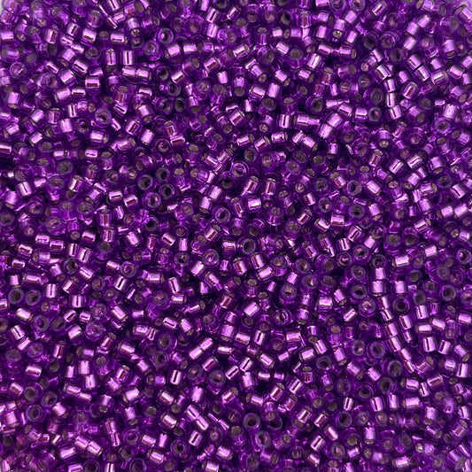 3gram Miyuki delica 11/0 Silverlined dyed magenta - 1345