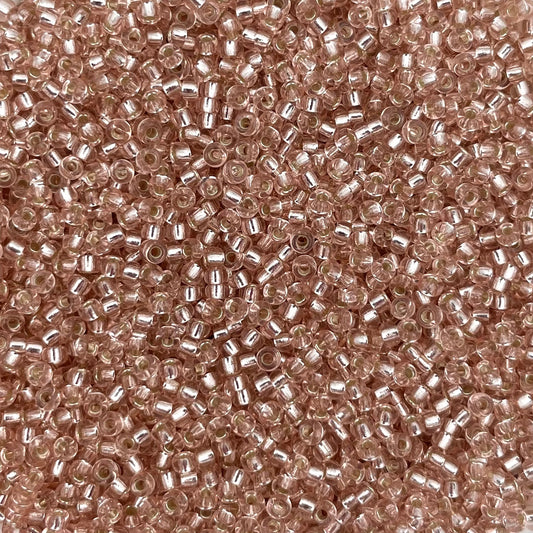 5gram Miyuki rocailles 11/0 (2mm) Silverlined light blush - 23