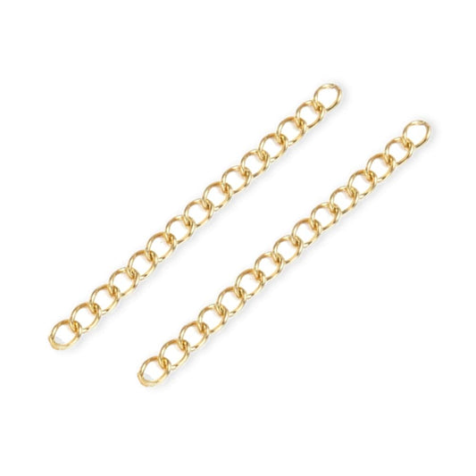 5 stuks Roestvrij stalen (RVS) verlengkettingen goud - 50x3mm