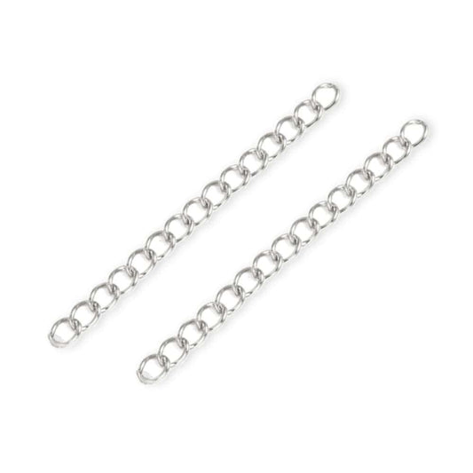 5 stuks Roestvrij stalen (RVS) verlengkettingen zilver - 50x3mm
