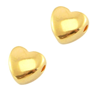 (per stuk) DQ metaal kraal goud hart - 6mm