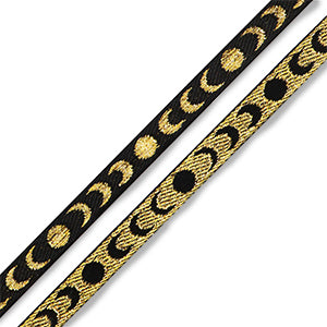 (per meter) Maan lint zwart goud - 10mm