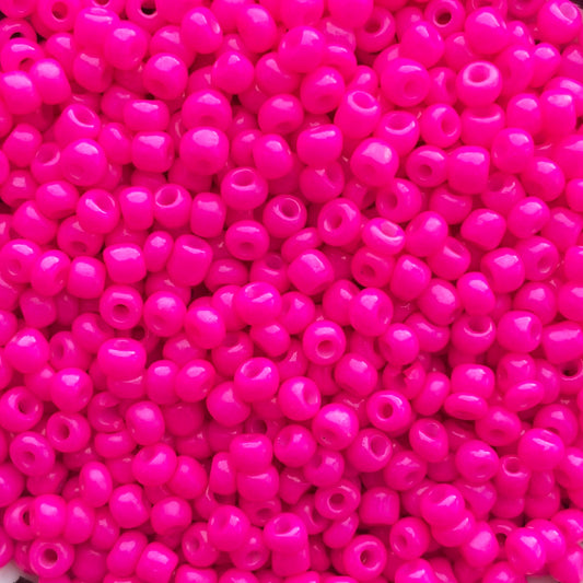 7gram Rocailles kraal neon fuchsia roze - 3mm