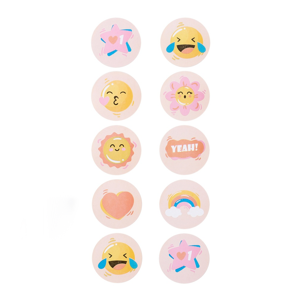 500stuks (per rol) Emoji Sticker Verschillend - 25mm