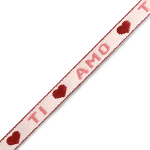 (per meter) "Ti Amo" lint Roze Warm Rood - 10mm