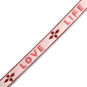 (per meter) "Love Life" lint Roze Warm Rood - 10mm