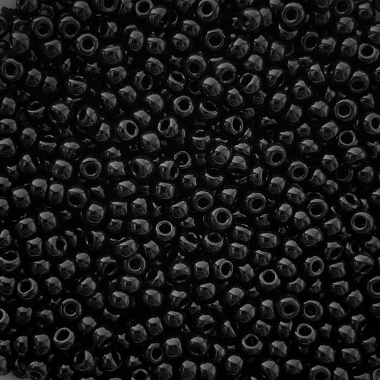 5gram Miyuki Rocailles 8/0 (3mm) Opaque black - 8-401