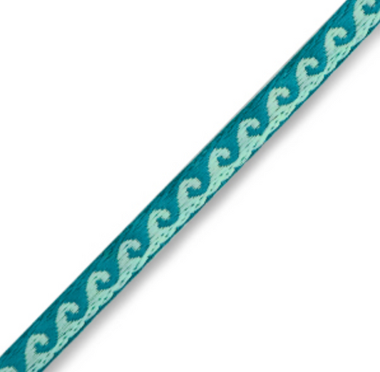 (per meter) Waves lint Turquoise Blauw - 10mm