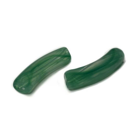 (per stuk) Acryl Tube Kraal Imitatie Gemstone Groen - 32x8mm