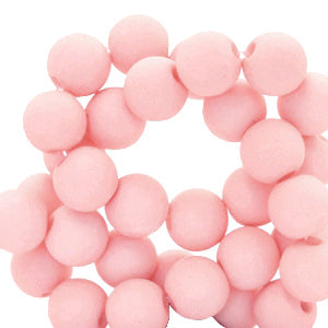 50 stuks acryl kralen peach roze - 6mm