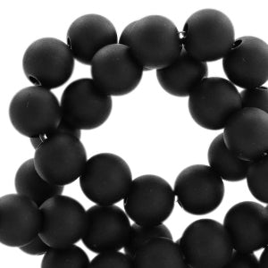 50 stuks acryl kralen zwart - 6mm